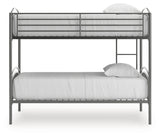 Lanceburg Gray Twin over Twin Bunk Bed and 2 Mattresses from Ashley Furniture - Luna Furniture