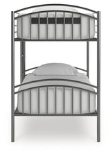 Lanceburg Gray Twin over Twin Bunk Bed and 2 Mattresses from Ashley Furniture - Luna Furniture