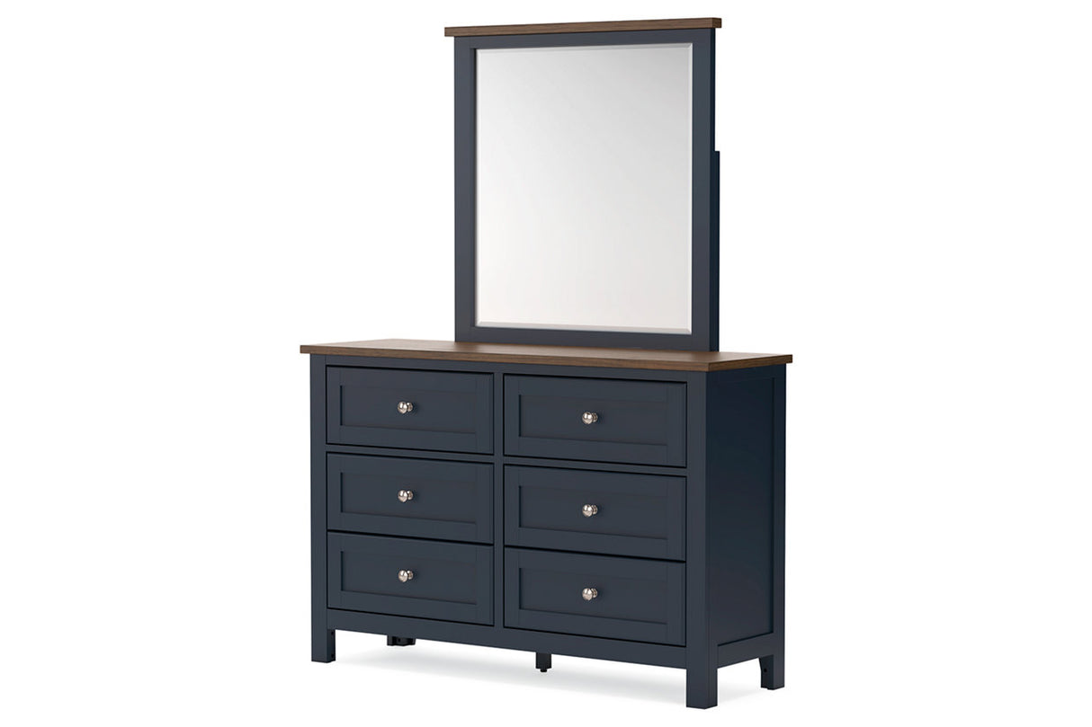Landocken Brown/Blue Dresser and Mirror from Ashley - Luna Furniture