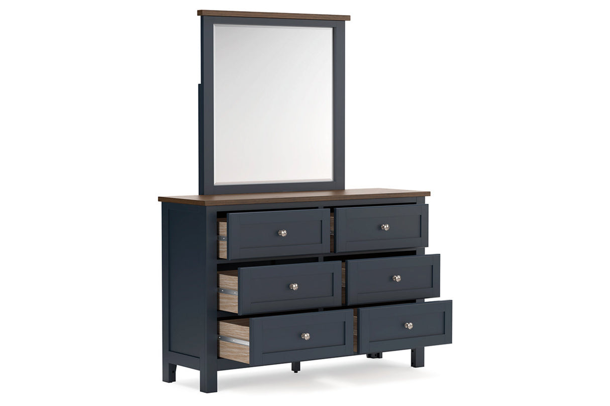 Landocken Brown/Blue Dresser and Mirror from Ashley - Luna Furniture