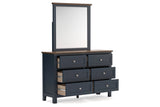 Landocken Brown/Blue Dresser and Mirror from Ashley - Luna Furniture