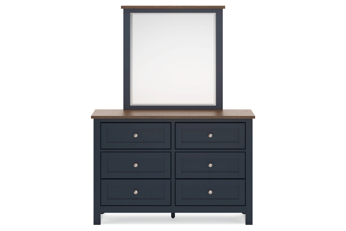 Landocken Brown/Blue Dresser and Mirror from Ashley - Luna Furniture