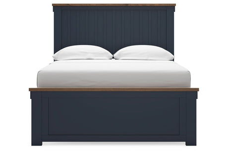 Landocken Brown/Blue Full Panel Bed from Ashley - Luna Furniture