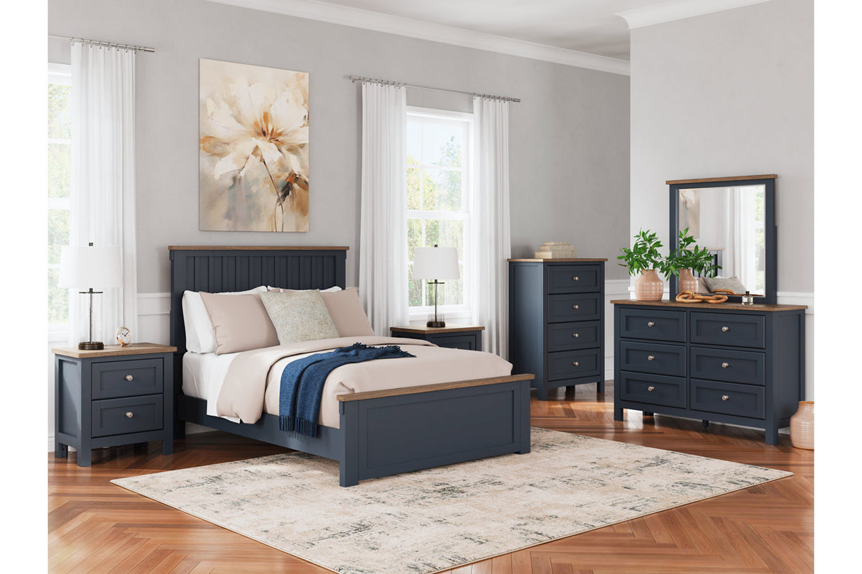 Landocken Brown/Blue Full Panel Bed from Ashley Furniture - Luna Furniture