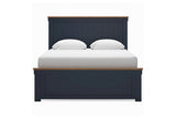 Landocken Brown/Blue Queen Panel Bed from Ashley Furniture - Luna Furniture