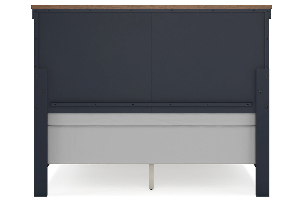 Landocken Brown/Blue Queen Panel Bed from Ashley Furniture - Luna Furniture