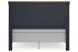 Landocken Brown/Blue Queen Panel Bed from Ashley Furniture - Luna Furniture
