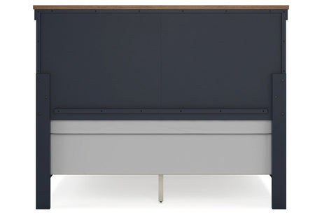 Landocken Brown/Blue Queen Panel Bed from Ashley - Luna Furniture
