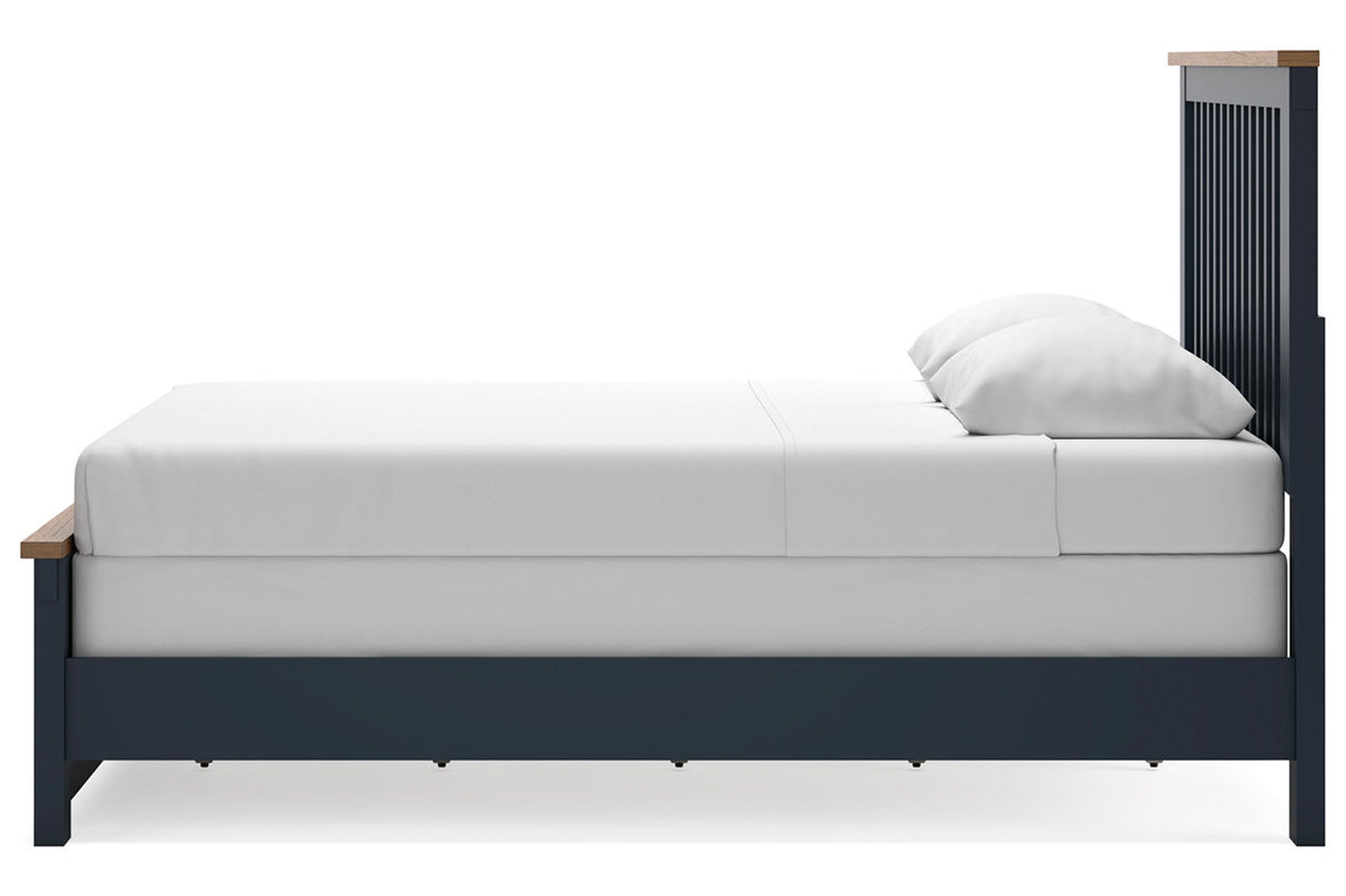 Landocken Brown/Blue Queen Panel Bed from Ashley Furniture - Luna Furniture