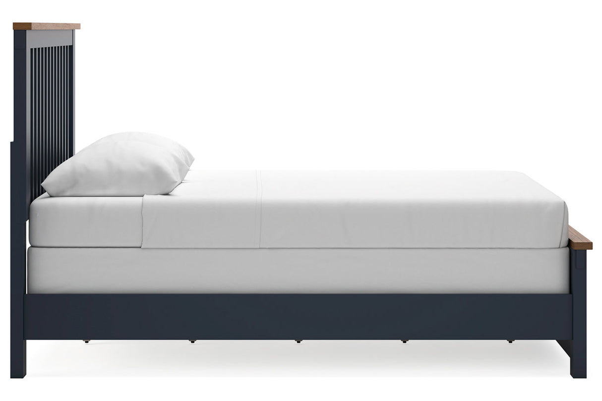 Landocken Brown/Blue Queen Panel Bed from Ashley Furniture - Luna Furniture
