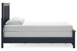 Landocken Brown/Blue Queen Panel Bed from Ashley Furniture - Luna Furniture