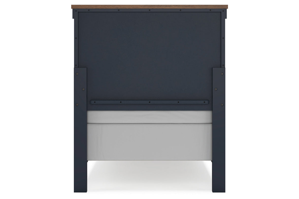 Landocken Brown/Blue Twin Panel Bed from Ashley - Luna Furniture