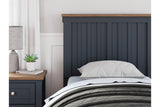 Landocken Brown/Blue Twin Panel Bed from Ashley - Luna Furniture