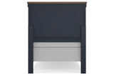 Landocken Brown/Blue Twin Panel Bed from Ashley - Luna Furniture