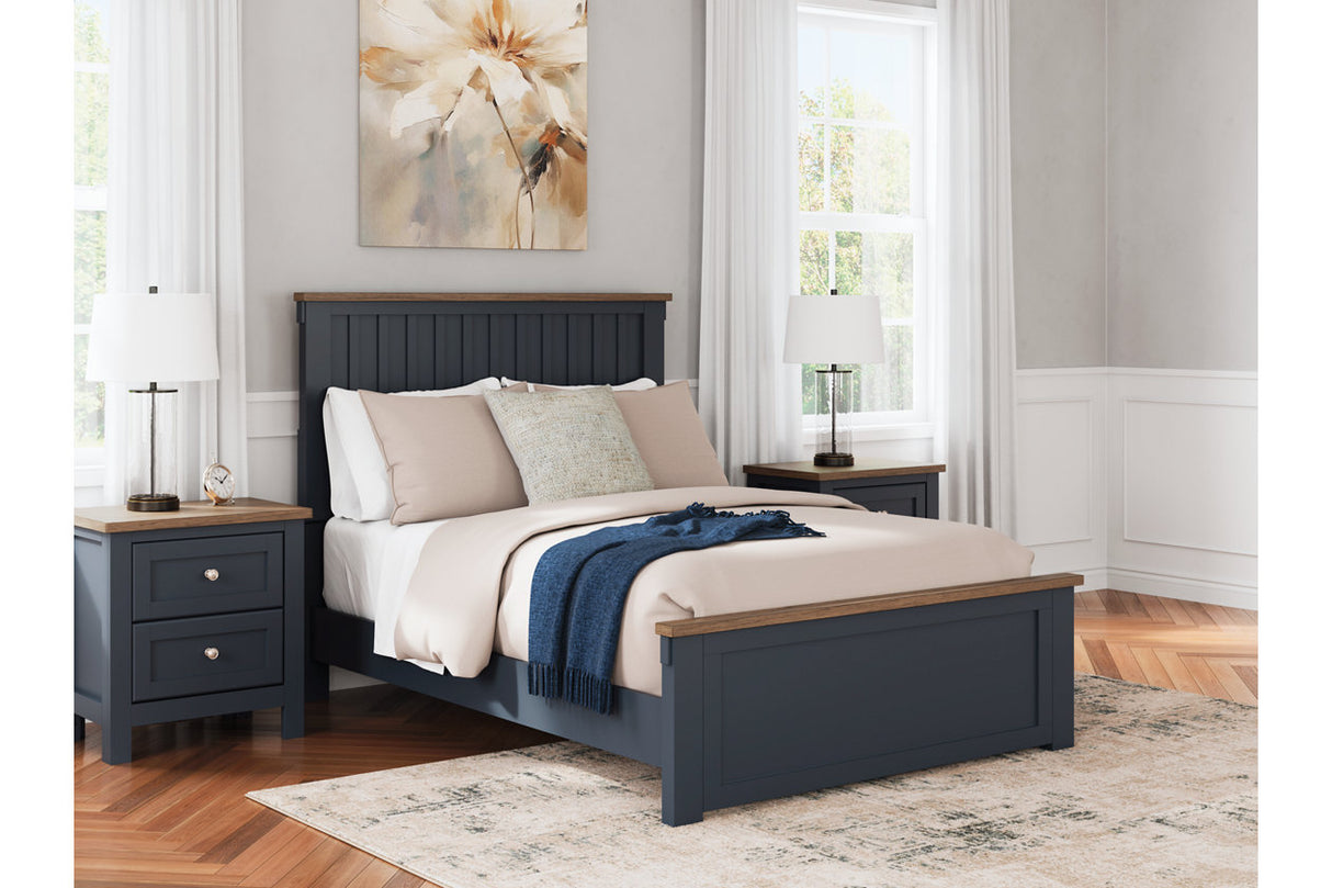 Landocken Brown/Blue Full Panel Bed from Ashley - Luna Furniture