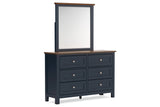 Landocken Brown/Blue Dresser and Mirror from Ashley - Luna Furniture