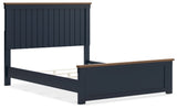Landocken Queen Panel Bed with Dresser and 2 Nightstands in Brown/Blue from Ashley - Luna Furniture
