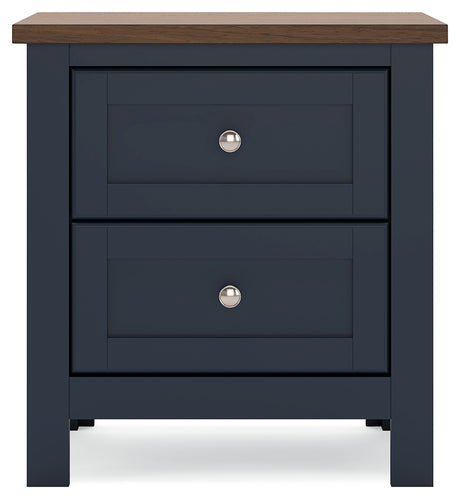 Landocken Queen Panel Bed with Dresser and 2 Nightstands in Brown/Blue from Ashley - Luna Furniture