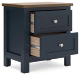 Landocken Queen Panel Headboard with Dresser and 2 Nightstands in Brown/Blue from Ashley - Luna Furniture