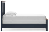 Landocken Twin Panel Bed with Dresser in Brown/Blue from Ashley - Luna Furniture