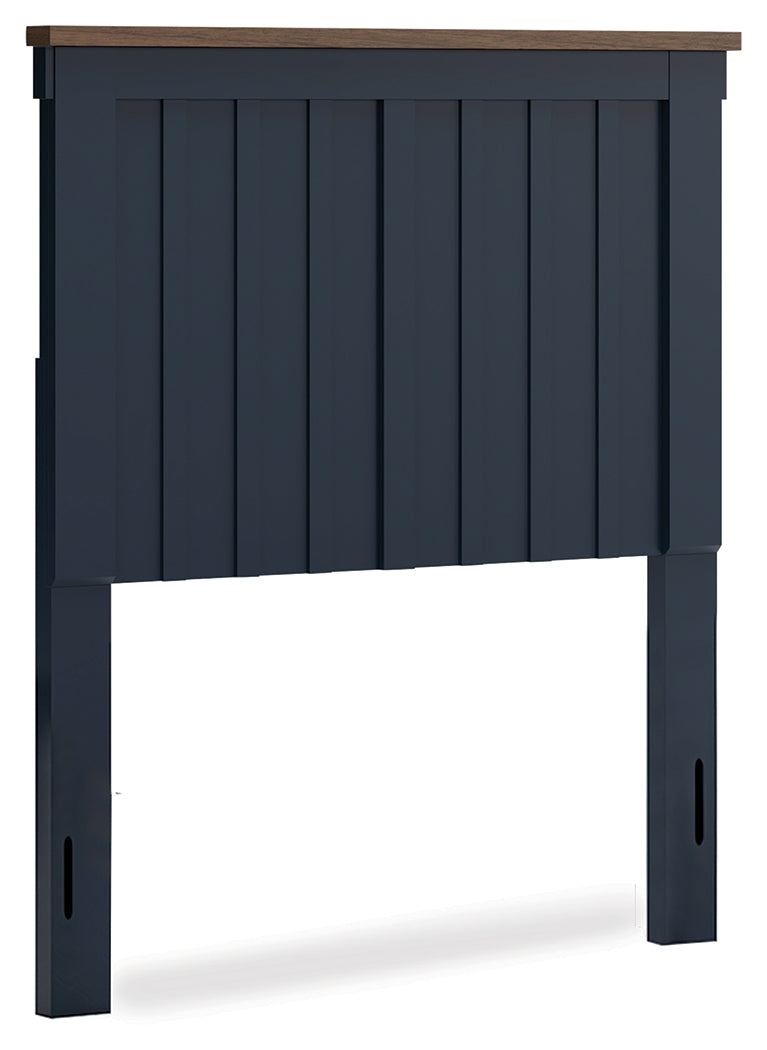 Landocken Twin Panel Headboard with Nightstand in Brown/Blue from Ashley - Luna Furniture