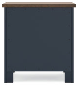 Landocken Twin Panel Headboard with Nightstand in Brown/Blue from Ashley - Luna Furniture