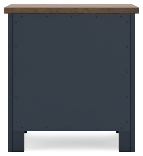 Landocken Twin Panel Headboard with Nightstand in Brown/Blue from Ashley - Luna Furniture