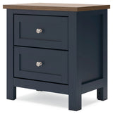 Landocken Twin Panel Headboard with Nightstand in Brown/Blue from Ashley - Luna Furniture