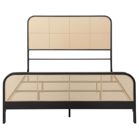 Lanewood Black Polyethylene PE Rattan Upholstered Metal Queen Bed from Coaster - Luna Furniture