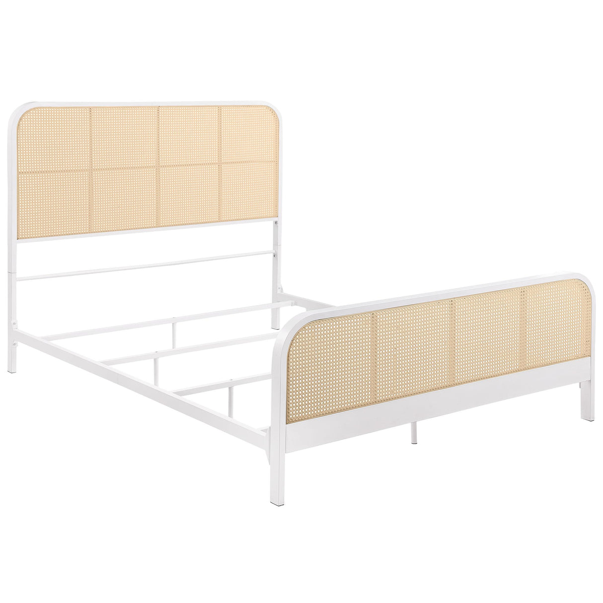 Lanewood White Polyethylene PE Rattan Upholstered Metal Queen Bed from Coaster - Luna Furniture