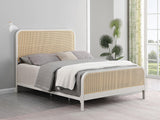 Lanewood White Polyethylene PE Rattan Upholstered Metal Queen Bed from Coaster - Luna Furniture