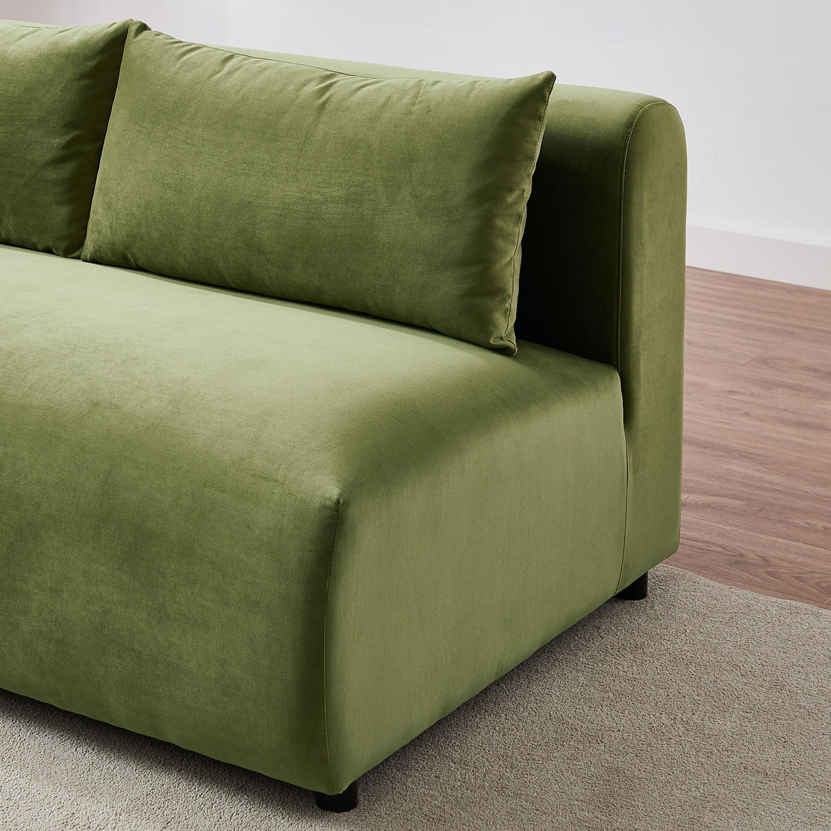 Langridge Olive Green Velvet Modular Corner Sectional Sofa from Ashcroft Furniture - Luna Furniture