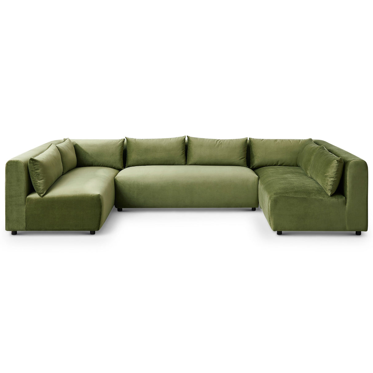 Langridge Olive Green Velvet Modular Corner Sectional Sofa from Ashcroft Furniture - Luna Furniture
