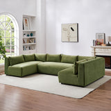 Langridge Olive Green Velvet Modular Corner Sectional Sofa from Ashcroft Furniture - Luna Furniture
