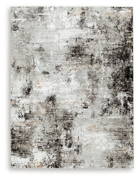 Langwell Black/Gray/White Extra Large Rug from Ashley - Luna Furniture