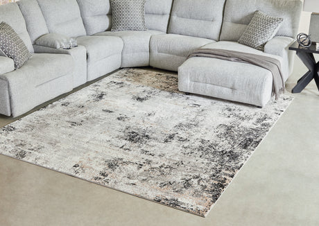 Langwell Black/Gray/White Large Rug from Ashley - Luna Furniture