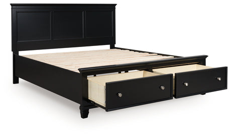 Lanolee Black California King Panel Storage Bed from Ashley - Luna Furniture