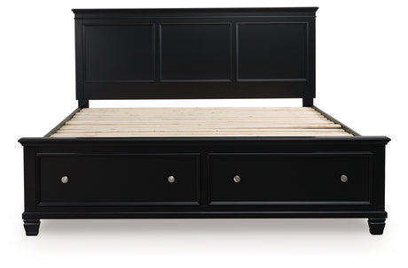 Lanolee Black California King Panel Storage Bed from Ashley - Luna Furniture