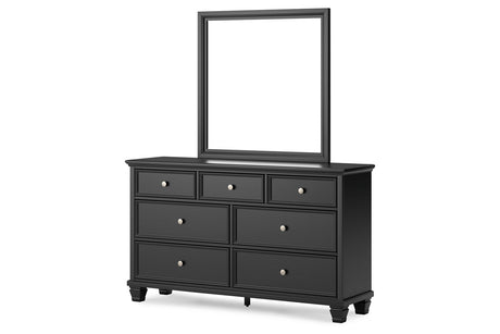 Lanolee Black Dresser and Mirror from Ashley - Luna Furniture