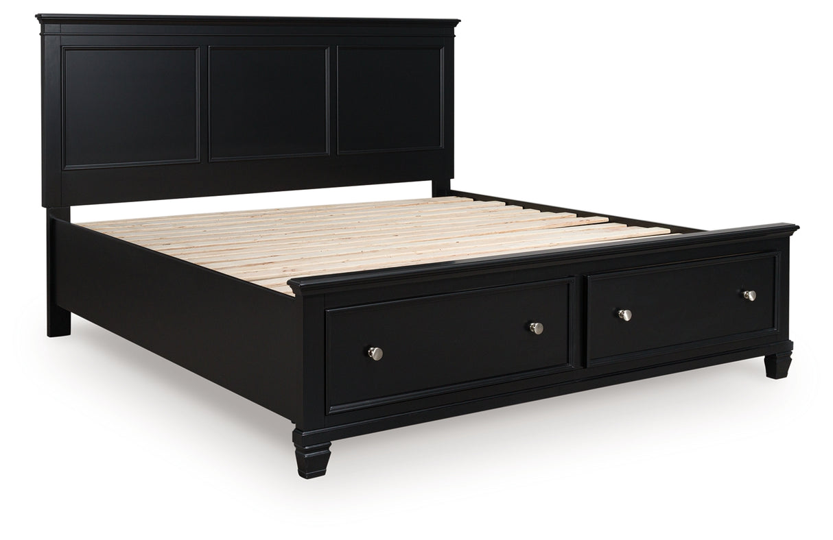 Lanolee Black King Panel Storage Bed from Ashley Furniture - Luna Furniture