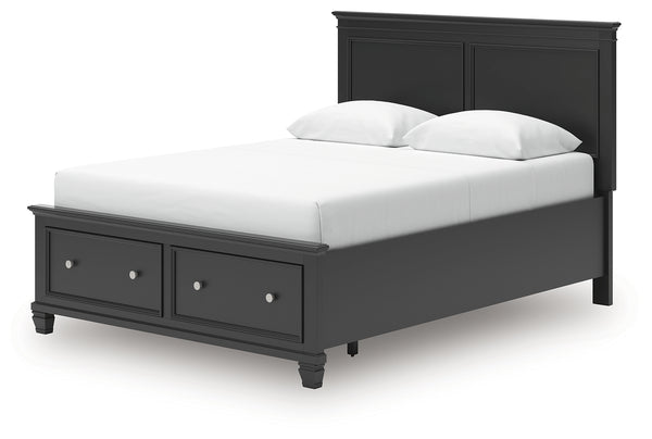 Lanolee Black Queen Panel Storage Bed