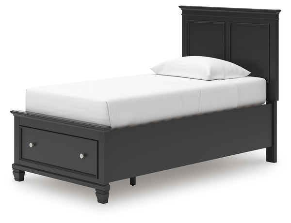 Lanolee Black Twin Panel Storage Bed