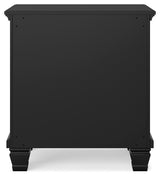 Lanolee California King Panel Bed with Mirrored Dresser, Chest and Nightstand in Black from Ashley - Luna Furniture