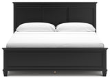 Lanolee King Panel Bed with Mirrored Dresser, Chest and 2 Nightstands in Black from Ashley Furniture - Luna Furniture