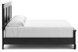 Lanolee King Panel Bed with Mirrored Dresser, Chest and 2 Nightstands in Black from Ashley Furniture - Luna Furniture