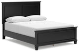 Lanolee Queen Panel Bed with Mirrored Dresser and Nightstand in Black from Ashley Furniture - Luna Furniture
