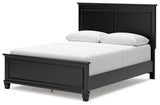 Lanolee Queen Panel Bed with Mirrored Dresser and Nightstand in Black from Ashley Furniture - Luna Furniture