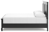 Lanolee Queen Panel Bed with Mirrored Dresser and Nightstand in Black from Ashley Furniture - Luna Furniture