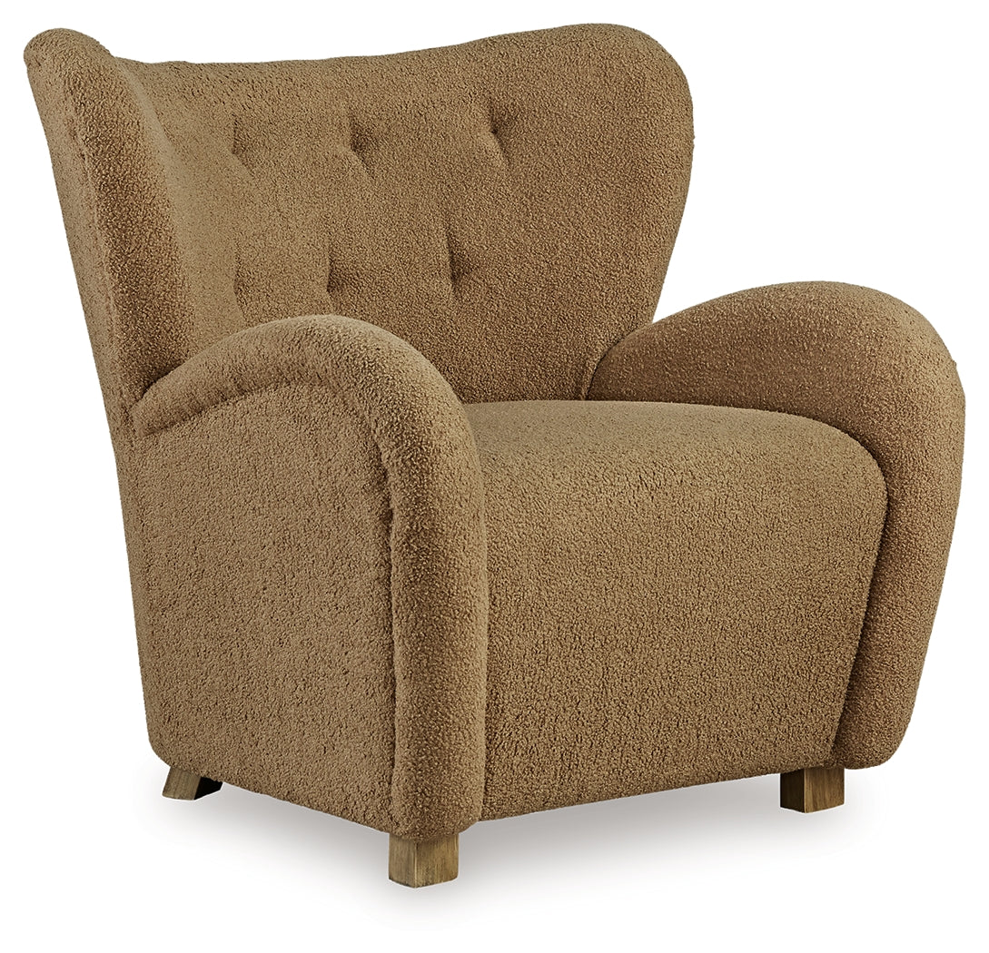 Larbell Camel Accent Chair from Ashley - Luna Furniture
