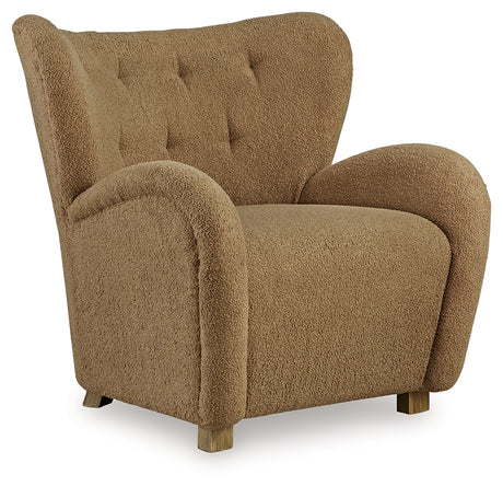Larbell Camel Accent Chair from Ashley - Luna Furniture
